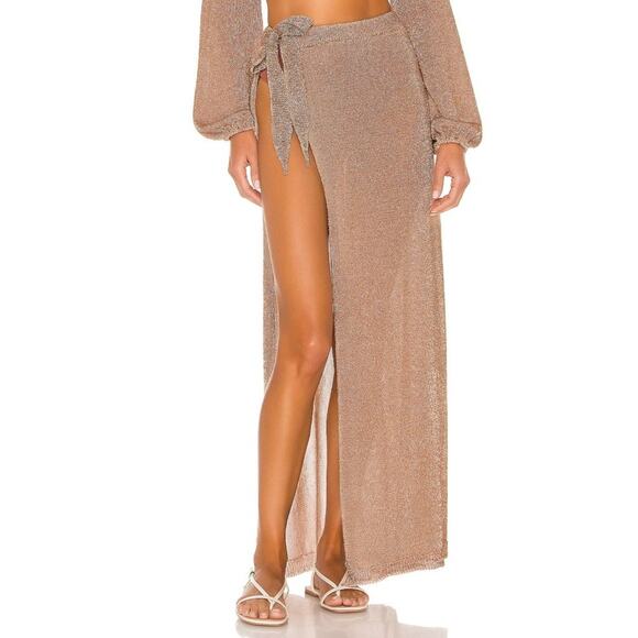 Lovers and Friends Nayelli Wrap Skirt in Gold NWT Size Small - Picture 2 of 4